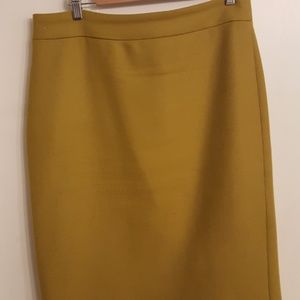 J. Crew mustard wool pencil skirt